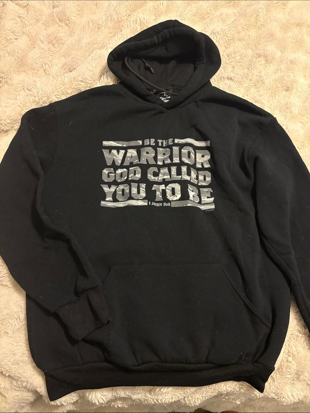 Black Graphic Hoodie - 'Be The Warrior' Religious Pullover